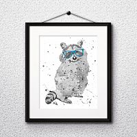 постер енот в очках а3 в Ростове-на-Дону