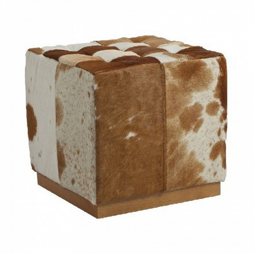 пуф сubic pony кожа коричневая с белым в Ростове-на-Дону