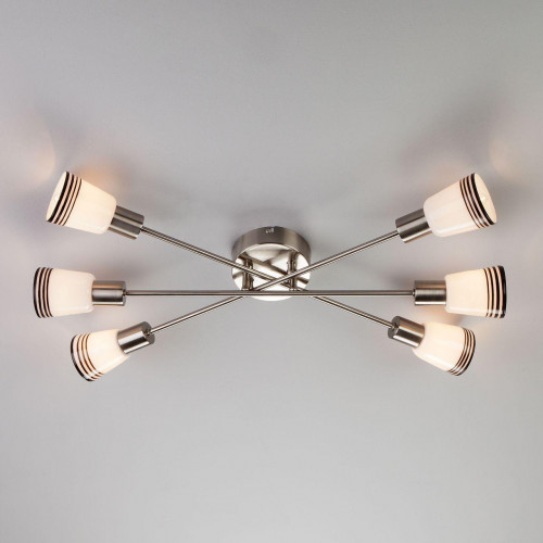 потолочная люстра eurosvet jenna 30132/6 сатин-никель в Ростове-на-Дону