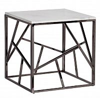 стол журнальный black chrome cube 55*55*56 см хром, белый в Ростове-на-Дону