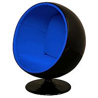 кресло eero ball chair синее с черным в Ростове-на-Дону