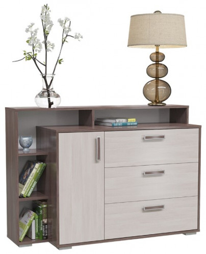 комод с дверкой и тремя ящиками 4-4423, цвет бодега тёмный/бодега светлый в Ростове-на-Дону