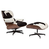 кресло lounge chair & ottoman черно-белое в Ростове-на-Дону